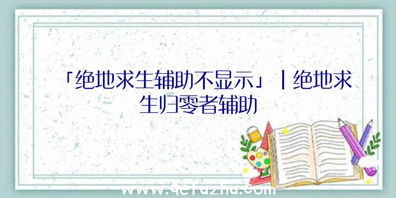 「绝地求生辅助不显示」|绝地求生归零者辅助